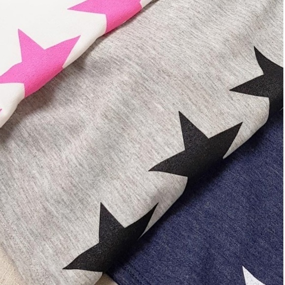 Heather Gray Star Printed Shirt Sleeve Sweatshirt - Picture 4 of 9